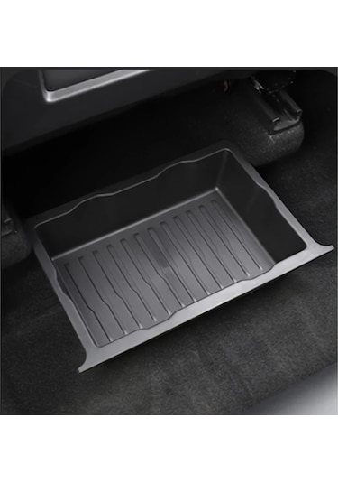 Chuangyinshop Siyah Evrensel Koltuk Organizer: Dayanıklı Abs Tepsili Ön Ve Arka Koltuk Gizli Saklama Kutusu
