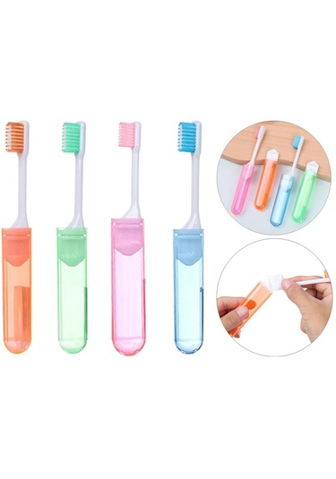 Suntek 4 Adet Taşınabilir Seyahat Katlanır Diş Fırçası