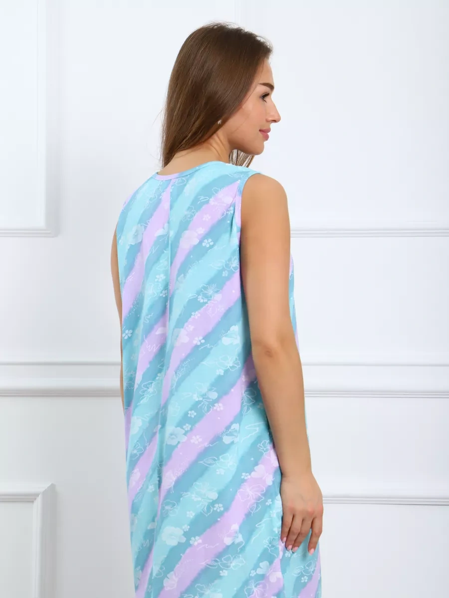 A-lin Teks Büyük Beden Gecelik 222579323 Açık Mavi