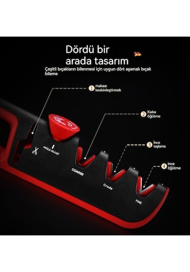 Airron Ayarlanabilir Açıya Sahip Ev Tipi Elmas Kalemtıraş-siyah