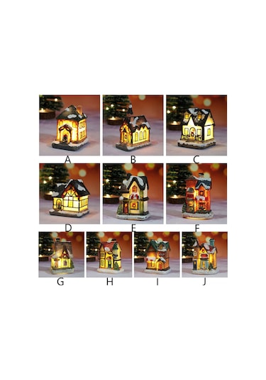 Springsun "mini Işıklı Noel Köyü Ev Dekoru - Led Aydınlatmalı, Pilli, Şık Ve Dayanıklı" Siyah