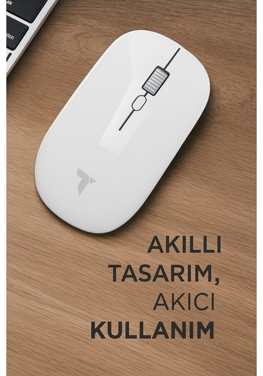 Tm-18 Beyaz Çift Modlu Sessiz Kablosuz Mouse Fare Diğer