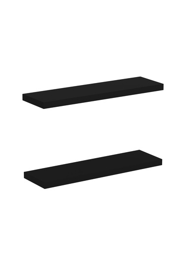 Minar Gizli Tutuculu 2'li Duvar Rafı 80 Cm - M.siyah