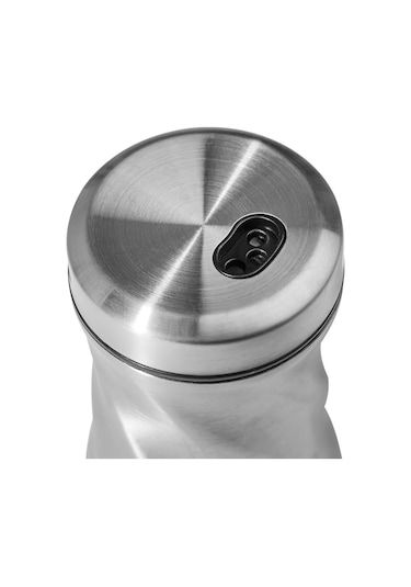 Nehir Burgulu Standlı 2 Parça Paslanmaz Çelik Baharatlık Seti Gri