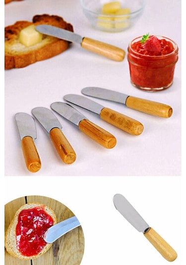 Bambu Saplı 6 Adet Lüx Tereyağı/Recel Bıçağı
