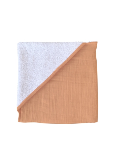 %100pamuk Kapşonlu Bebek Çocuk Banyo Havlusu Çift Yönlü K-beyaz