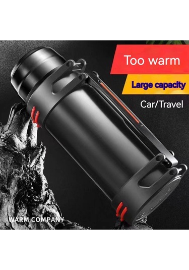 Dinosaurs 2000 Ml Dışarıdaki Araç Paslanmaz Çelik Termos-438 Altın