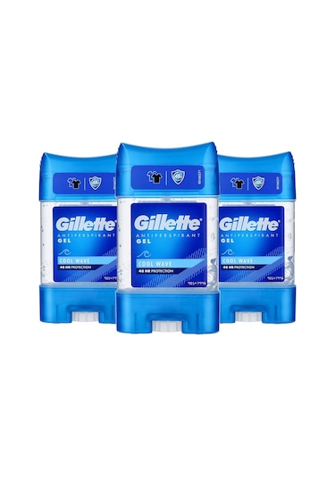 Gillette Cool Wave Gel 48H Erkek Stick Deodorant 3 x 70 ML