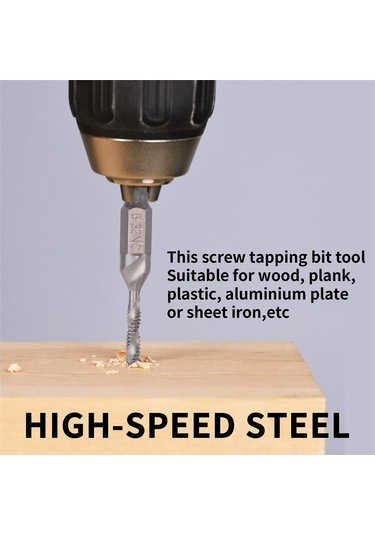 Parça Matkap Kılavuz Takımı Altıgen Şaftlı Sae Kombinasyon Matkap Ve Kılavuz Ucu Takımı