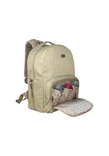 Duo Backpack For Mothers Anne Bebek Bakım Sırt Çantası Bej