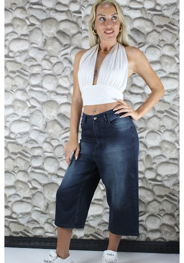 St.poll Unisex Baggy Şortolon Mavi