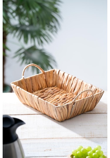 Wicker Hasır Ekmek Sepeti - 29 Cm Kahverengi