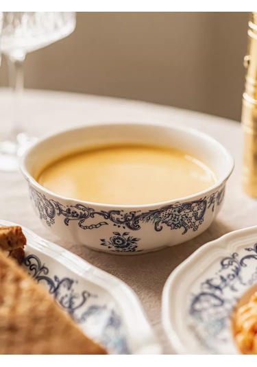 Roomi 480 Ml Derin Seramik Tabak, Vintage Salata Kasesi 202452400 Beyaz