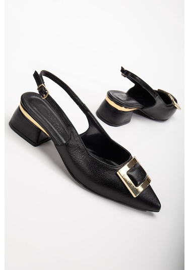 Suins Shoes Suins Milina Model Kadın Orta Topuklu Ayakkabı Siyah