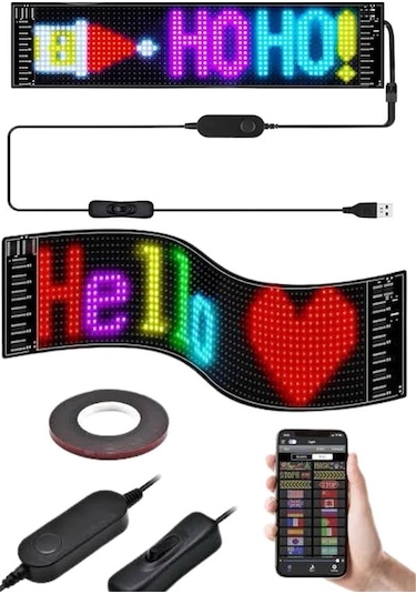 Matrix Led Cama Yapışan Telefon Kontrollü Panel Dijital Ekran Kumandalı Çok Renkli