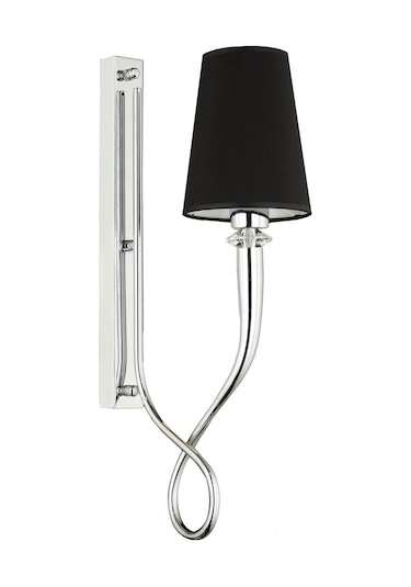 Lampaluce Lungo Şapkalı Aplik Krom Tekli 30x40cm Krom - Siyah