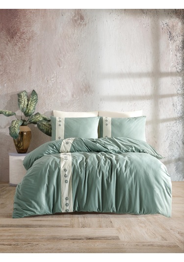 Primacasa Çift Kişilik Nakışlı Nevresim Takımı Daisy Mint