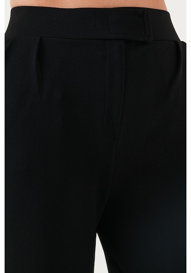 Lela Regular Fit Yüksek Bel Bol Paça Bayan Pantolon 5861279 Siyah