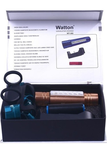 Watton Wt-360 Kafa Lambası Güçlü El  Feneri