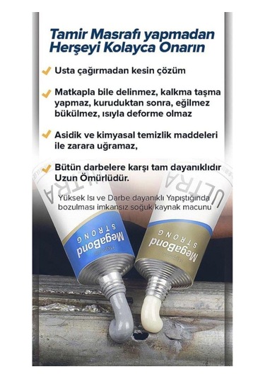 Megabond 6'lı Pkt Çift Karışım Soğuk Kaynak Macun Yapıştırıcı