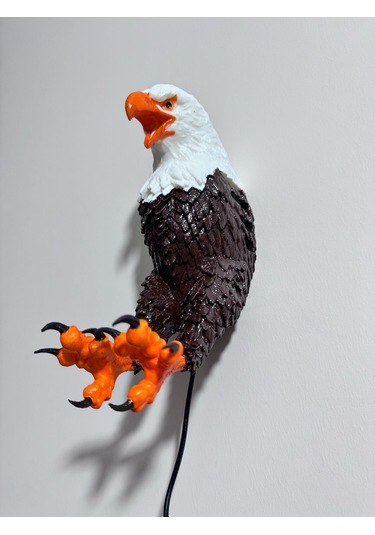 Realistik Kartal Aplik Modeli - Kahverengi - Turuncu Adaptör Kahverengi - Turuncu