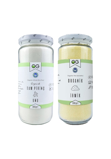OG natural Organik Tam Pirinç Unu ve Organik Bebek İrmiği Seti
