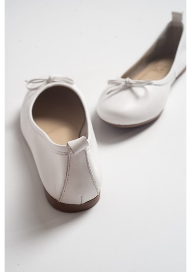Luvishoes Cilt Kadın Babet Ayakkabı 01 Beyaz