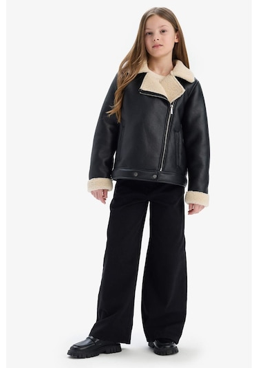 Defacto Kız Çocuk Su İtici Ceket Yaka Pelüş Astar Suni Deri Ceket Mont C4978a825aubk27 Siyah Defacto Kız Çocuk Su İtici Ceket Yaka Pelüş Astar Suni Deri Ceket Mont C4978a825aubk27 Siyah