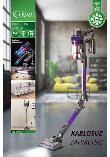 Kiwi KVC-4040BLF Katlanabilir Şarjlı Bldc Motor Dik Süpürge