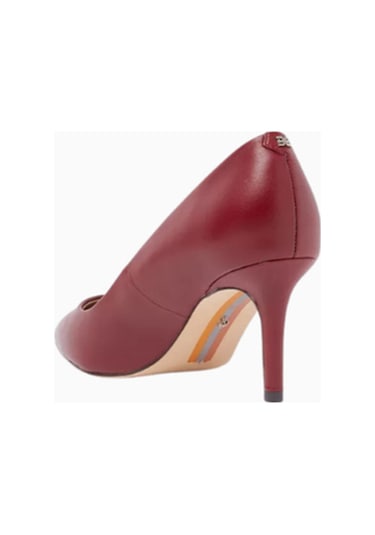 Sam Edelman Vienna 70 Bordo Deri Orta Topuklu Sivri Burun Kadın Pump