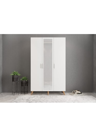 Açelya Portmanto Vestiyer Çam Beyaz - M4 105cm Montaj Dahil