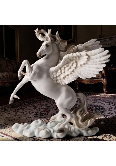 Dekoratif Pegasus At Biblo Wise Veronese Mitolojik Kanatlı At Poliresin Obje 28 Cm .
