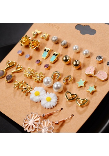 Samdoo 20 Çift Kadın Küpe Seti - Gümüş Ve Bow Desenli, Gündelik & Özel Davetler İçin Zevkli Aksesuarlar Diğer