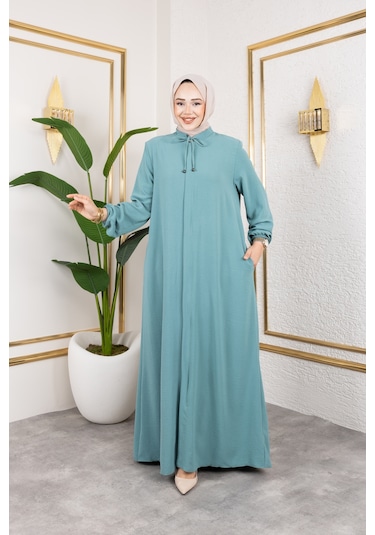 Salaş Kesim Aerobin Kumaş Ferace / Su Yeşili - F137 Su Yeşili