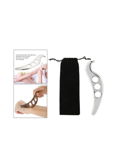 Suntek Paslanmaz Çelik Gua Sha Kurulu Kas Kazıma Masaj Aleti Gümüş