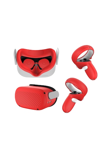Oculus Quest 2 Kırmızı İçin Vr Gözlük Lensi Kabuk Kolu Koruyucu Kılıf