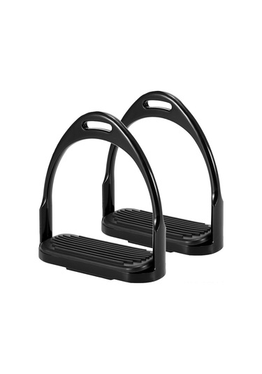 Qingmipy Alüminyum At Bindirme Stirrup, Hafif Ve Dayanıklı, 660lb Yüke Dayanır, Kaymaz Önleyici, Siyah St3111co
