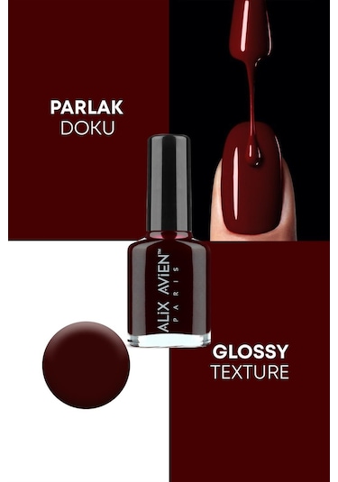 Alix Avien Bordo Oje 108 Yüksek Pigmentli Uzun Süreli Kalıcılık Hızlı Kuruma Nail Lacquer 108