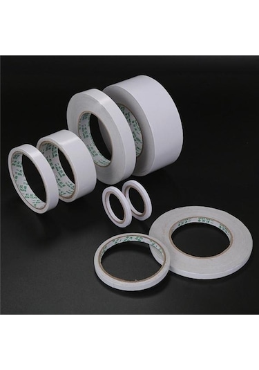 Ofis Beyaz Çift Taraflı Bant Kağıdı Güçlü Ultra-ince Yüksek Yapışkanlı Pamuklu Çift Taraflı Bant 15mmx8m