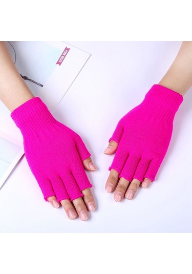 1 Çift Unisex Siyah Yarım Parmak Parmaksız Eldiven Kadın Ve Erkekler İçin Yün Örme Bilekli Pamuklu Eldivenler Sıcak Kış İş Eldivenleri Haki