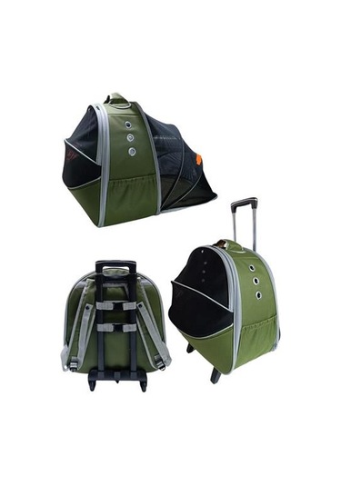La Vista Grand Paris Tekerlekli Genişletilebilen Kedi, Küçük Köpek Taşıma Çantası Yeşil 40-40-50cm