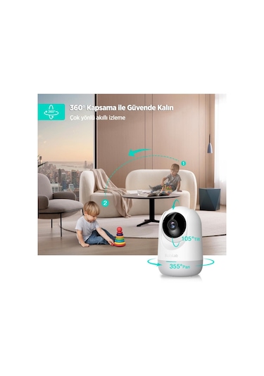 Botslab 360+ C211 2k Pro Mini Bundle Wifi 360 Akıllı Güvenlik Kamerası Bebek Monitörü Evcil Hayvan Kamerası İç Mekan Kamerası Ip Kamera 2'li Paket D