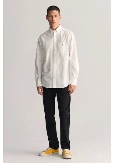 Gant Erkek Beyaz Regular Fit Gömlek Lacivert