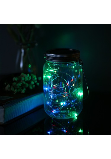 Teltree Güneş Enerjili Bakır Tel Led Lambaderi - 1m 10led Beyaz Işık, Ev/organizasyon Dekorasyonu, Ip65 Su Geçirmez Şişe Yok Diğer