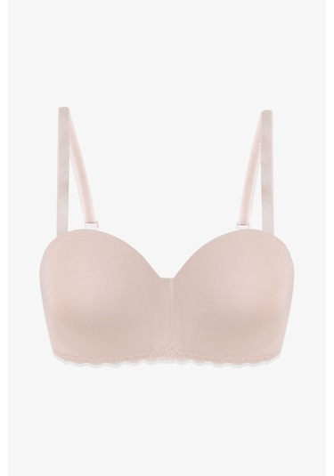 Kadın Dolgusuz Mikro Straplez Sütyen 80516 Ten Ten