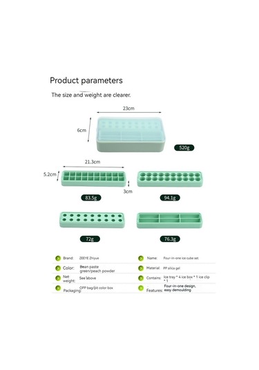 Dinosaurs Kitchenware Silikon Buz Küpü Kalıbı, Buz Kutusu Buz Küpü Tepsisi Dıy Buz Makinesi 23 X 6 X 15 Cm. Ahşap