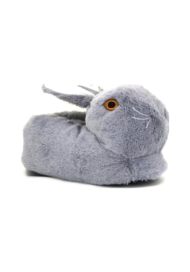 Riva Tavşan Figürlü Peluş Panduf Ev Pandufu Unisex Füme