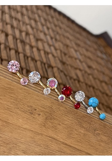 Yüksek Kalite G23 Titanium Parlak Zirkon Taşlı Titanyum Göbek Piercingi Taş 10mm DUMMY 236120349 429