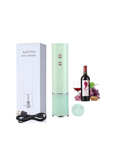 Sones Elektrikli Açacak Paslanmaz Çelik Mini Kırmızı Şarap Şişe Açacağı, Renk: By266 Esmer Yeşil Diğer