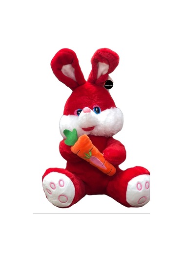 Sevimli Tavşan Peluş Uyku Arkadaşı Büyük Boy 40cm Kırmızı